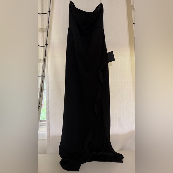 Lulu's Black Strapless Ruffle Dress - Picture 4 of 4